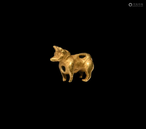 Elamite Gold Miniature Dog Bead