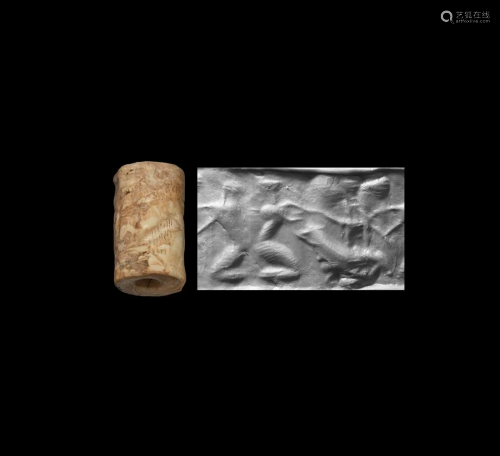 Akkadian Cylinder Seal with Bull