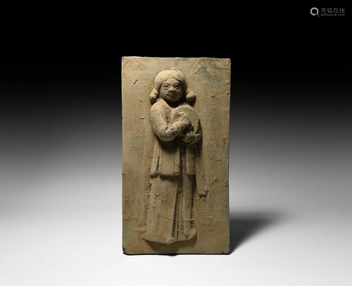 Chinese Song Terracotta Tile with Musician