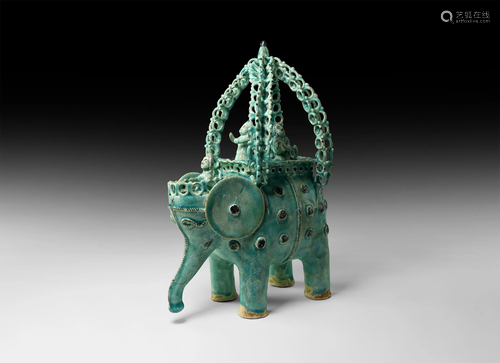 South East Asian Glazed Ceremonial Elephant