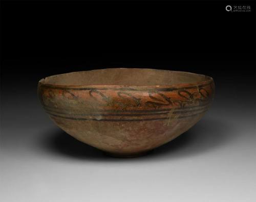Indus Valley Mehrgarh Bowl with Painted Ibex Frieze