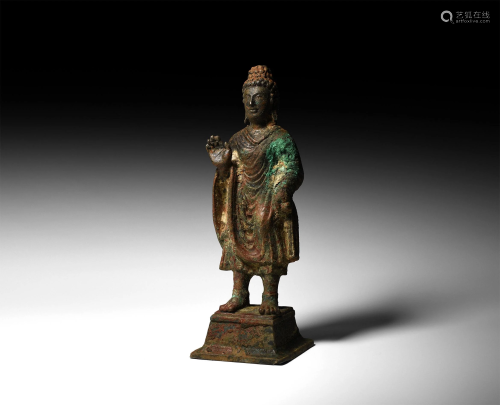 Indian Standing Buddha Statuette