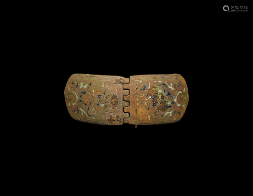 Ottoman Enamelled Belt Clasp Pair