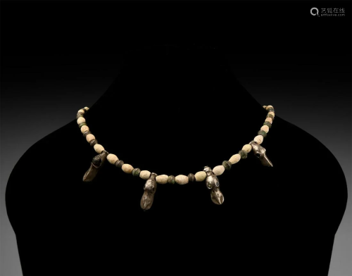 Elamite Necklace with Silver Pendants