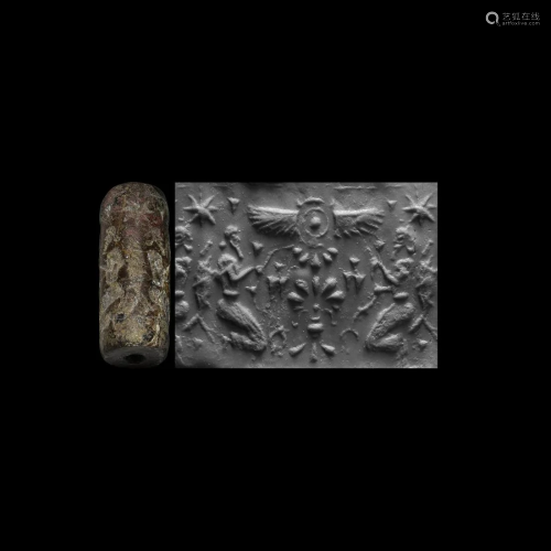 Cylinder Seal with Kneeling Figures