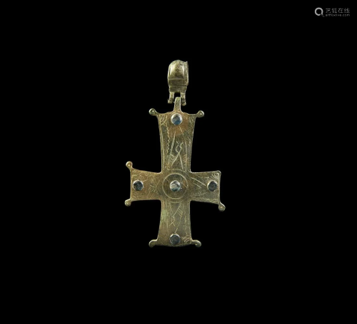 Byzantine Jewelled Enkolpion Reliquary Cross Plate
