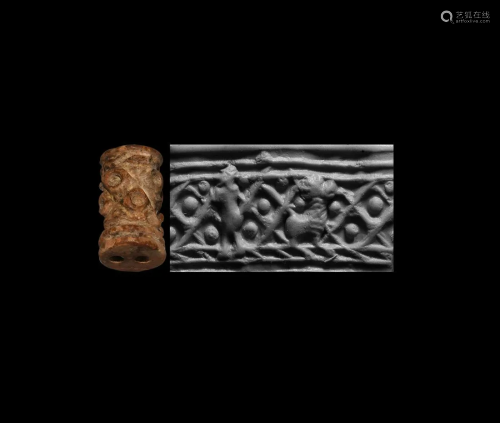 Cylinder Seal with Lattice Work and Animals