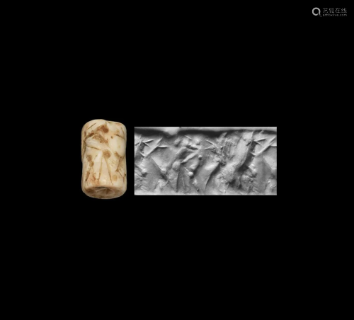 Mesopotamian Cylinder Seal with Lions
