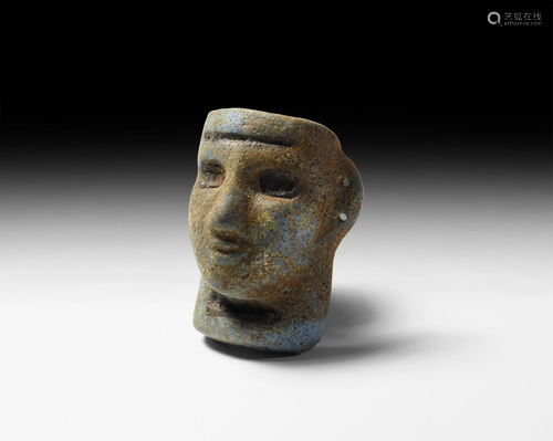 Kassite Blue Faience Face