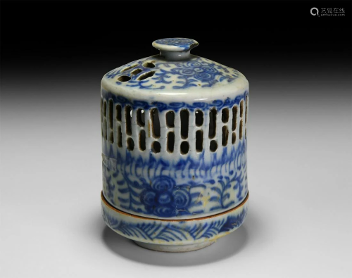 Chinese Blue and White Incense Burner
