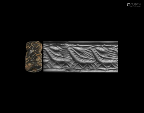 Mitannian Cylinder Seal with Quadrupeds
