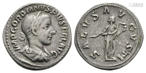 Gordian III - Salus Marriage AR Denarius