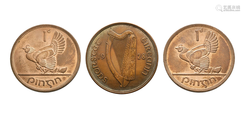 Ireland - 1928 - 1968 - Harp Pennies [3]