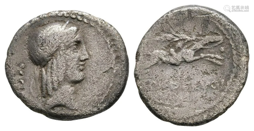 L. Calpurnius Piso Frugi - Naked Riderf Denarius