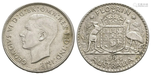 George VI Australia - 1944 - Florin