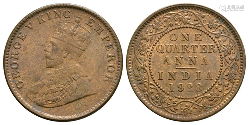 India George V - 1928 - Quarter Anna