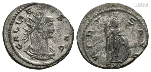 Gallienus - Virtus Silvered AE Antoninianus