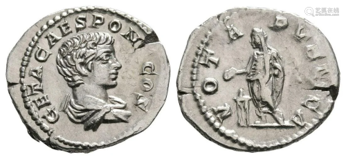 Geta - Emperor Sacrificing Denarius