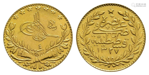 Turkey - Muhammad V - 1912 - Gold 25 Kurush