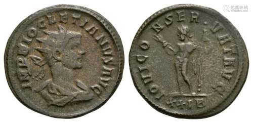 Diocletian - Jupiter Silvered AE Antoninianus
