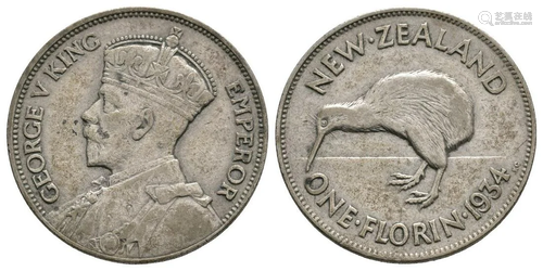 New Zealand - George V -1934 - Florin