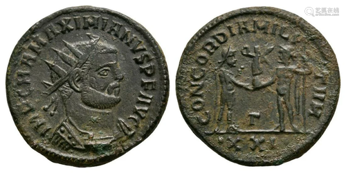 Maximian - Concordia Silvered AE Antoninianus