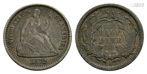 USA - 1872 - Seated Liberty Half Dime