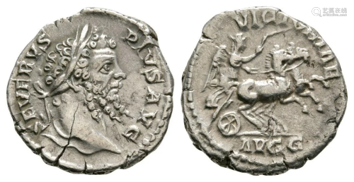 Septimius Severus - Victory in Biga AR Denarius
