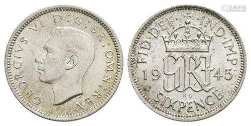 George VI - 1945 - Sixpence