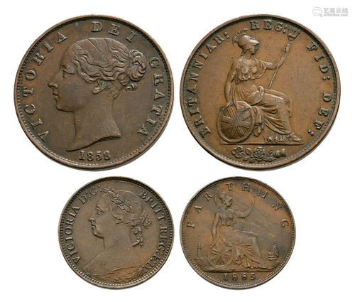 Victoria - 1858 Halfpenny and 1885 Farthing [2]