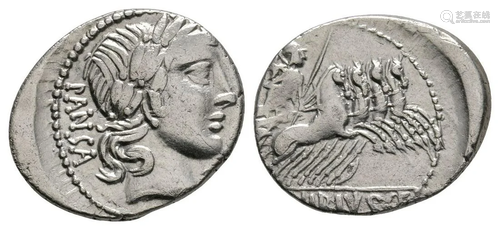 C Vibius C f Pansa - Minerva Denarius