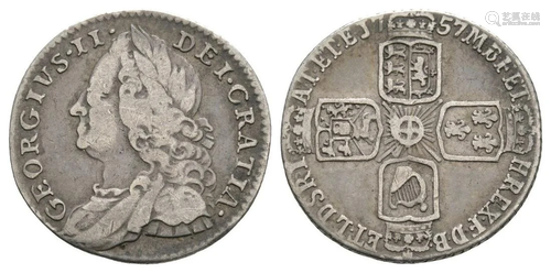 George II - 1757 - Sixpence