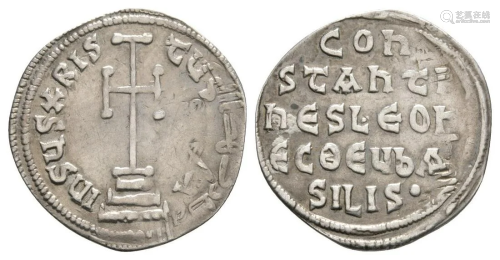 Constantine V with Leo IV - Cross Miliaresion