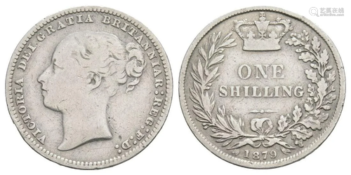 Victoria - 1879 - No Die Number Shilling