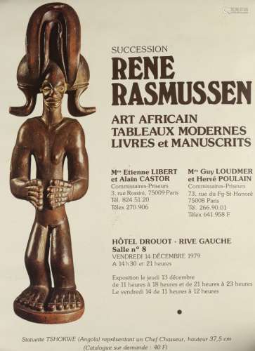 Affiche de la vente de la succession René Rasmussen de 1979H. 56 cm - L. 42 cm