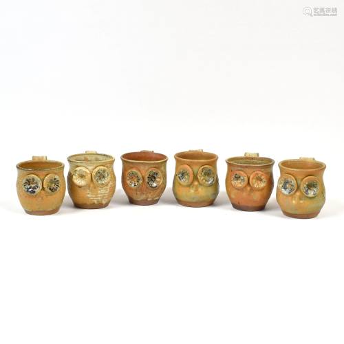 SET OF 6 OWL CUPS