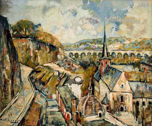 Verbrugghe Ch., a view on the pont d'Avignon, dated (19)35, oil on triplex, 38 x 46,5 cm, Is possibly subject of the SABAM legislation / consult ‘Conditions of Sale’