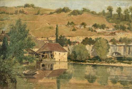Vernier E., a Southern view near the water, oil on canvas, 38 x 55,5 cm