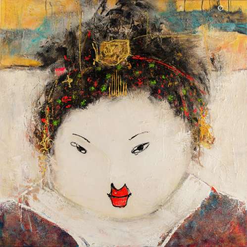 Warrens T., 'Sushi girl II', oil on canvas, 100 x 100 cm