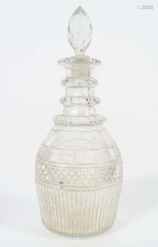 GEORGE III CORK GLASS DECANTER AND STOPPER