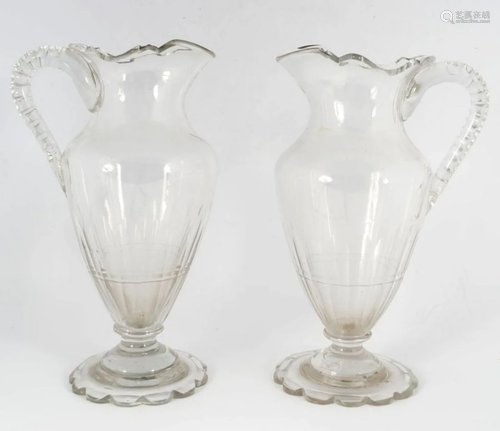 PAIR 18TH-CENTURY GLASS JUGS