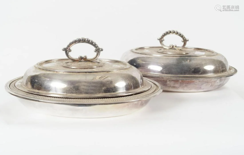 PAIR OF SHEFFIELD SILVER PLATED ENTRÃ‰E DISHES