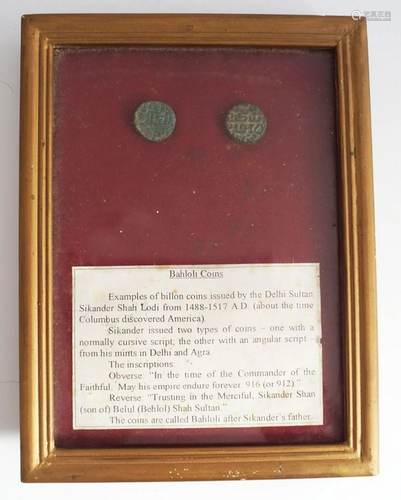 2 FRAMED INDIAN COINS