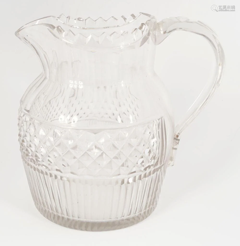 GEORGE III CORK GLASS JUG