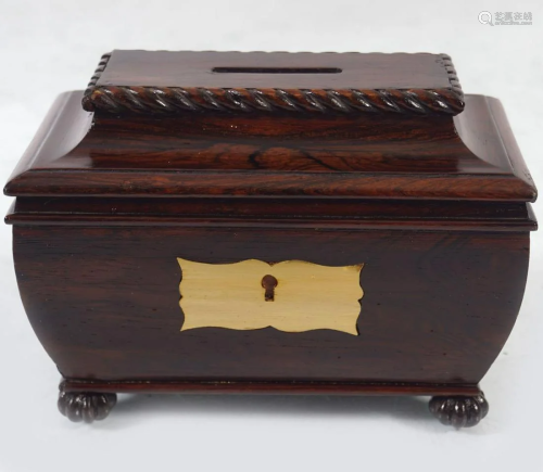 WILLIAM IV ROSEWOOD MONEY BOX