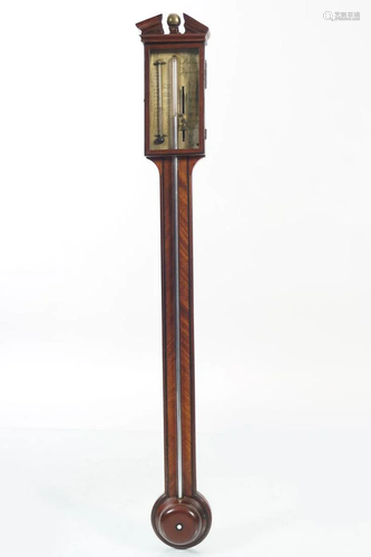 GEORGE III MAHOGANY STICK BAROMETER