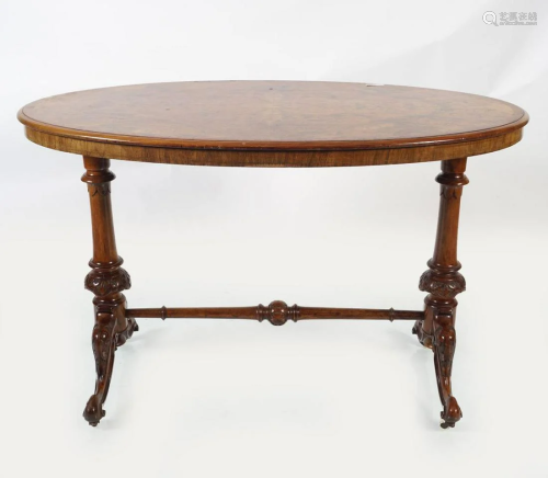 VICTORIAN WALNUT AND MARQUETRY CENTRE TABLE