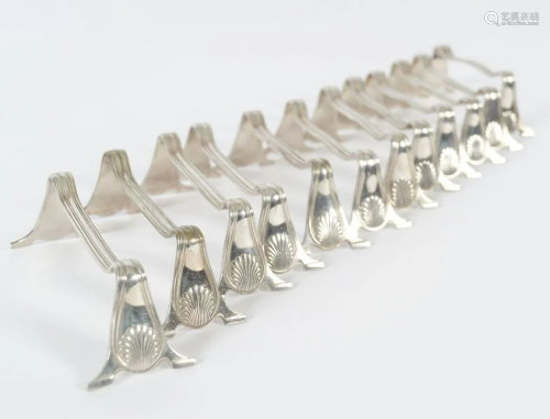 SET OF 12 SILVER PLATED KNIFE RESTS