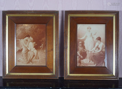 PAIR 19TH-CENTURY SEPIA PRINTS