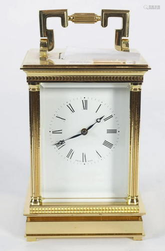 LATE NINETEENTH-CENTURY BRASS CARRIAGE CLOCK